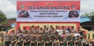 Pangdam I/BB Mayjen TNI Rio Firdianto Beserta Rombongan Silaturahmi ke Mako Polresta Deliserdang