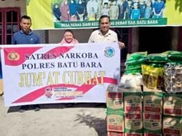 Jumat Curhat, Satres Narkoba Polres Batubara Berbagi Kepada Panti Asuhan