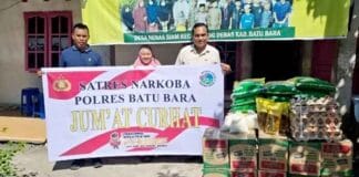 Jumat Curhat, Satres Narkoba Polres Batubara Berbagi Kepada Panti Asuhan