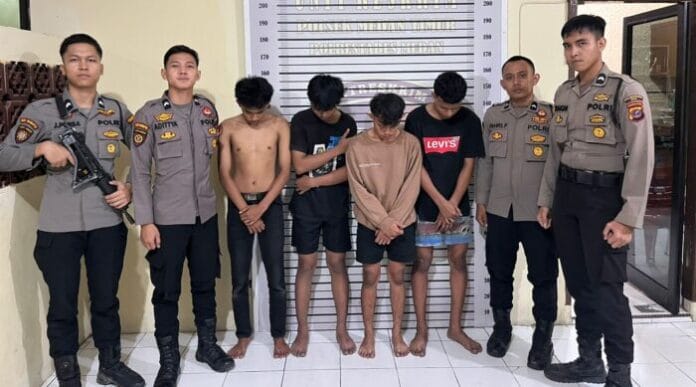 Polrestabes Medan Amankan 4 Pelaku Tawuran Antar-Geng Motor