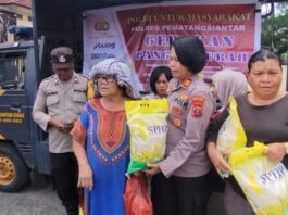 Polsek Siantar Utara Gelar Gerakan Pangan Murah, Beras SPHP 150 Sak Habis Terjual
