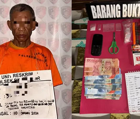 Polsek Bilah Hilir Tangkap 2 Pengedar Sabu di Desa Kampung Padang