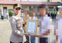 Kapolres Pematangsiantar Berikan Penghargaan ke Masyarakat Berperan Aktif Cegah Penyalahgunaan Narkotika