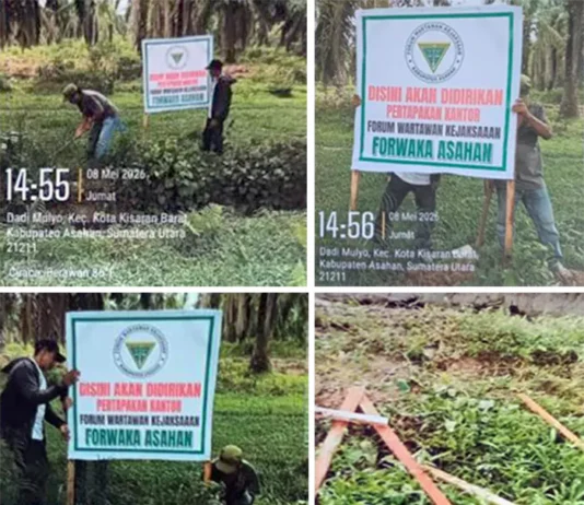 Plang Milik Forwaka Asahan Dirusak OTK, Pengurus Lapor Polisi