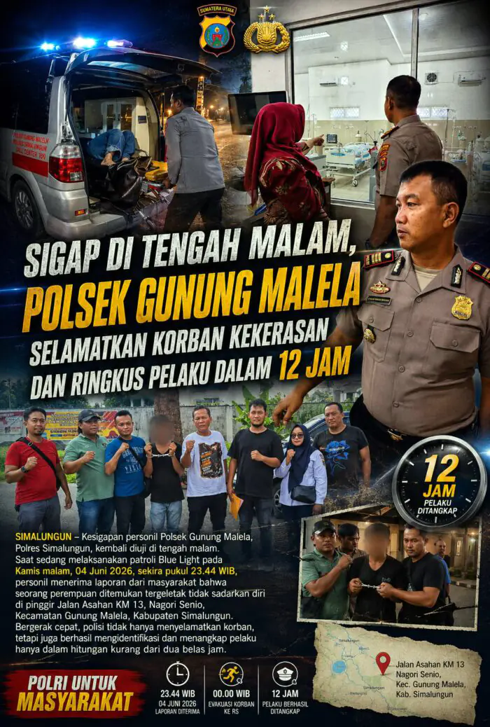 Polsek Gunung Malela Selamatkan Korban Kekerasan, Pelaku Diringkus Dalam 12 Jam