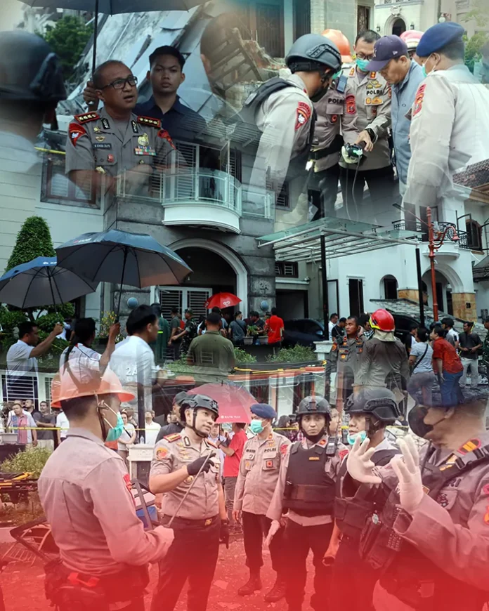 Brimob Polda Sumut Turunkan Tim Jibom, KBR dan SAR Tangani Ledakan Rumah di Grand Polonia Medan Brimob Polda Sumut Turunkan Tim Jibom, KBR dan SAR Tangani Ledakan Rumah di Grand Polonia Medan