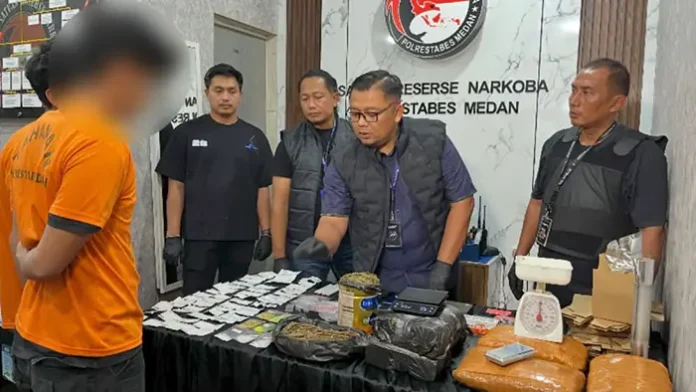 Satresnarkoba Polrestabes Medan Gerebek Gudang Bandar Narkoba Lintas Provinsi